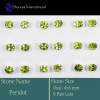 9 Pair Peridot Cut F - SSE852-4x6mm Oval 9 Pair Lots Stud Earrings Cut Gemstone 925 Ste