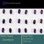9 Pair Amethyst Cab A - SSE851-4x6mm Oval 9 Pair Lots Stud Earrings Cab Gemstone 925 Sil