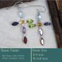Blue Topaz, Iolite, Peridot, Citrine, Amethyst & Garnet Cut G - BZE742-Superb Holy Cross Earrings Cut Gemstone 925 Silver Wholes