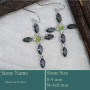 Mystic & Peridot Cut I - BZE742-Superb Holy Cross Earrings Cut Gemstone 925 Silver Wholes