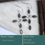 Mystic & Amethyst Cut J - BZE742-Superb Holy Cross Earrings Cut Gemstone 925 Silver Wholes