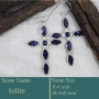 Iolite Cut O - BZE742-Superb Holy Cross Earrings Cut Gemstone 925 Silver Wholes