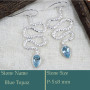 Blue Topaz Cut D - BZE741-Solid 925 Silver Snake Design Earrings Cut Gemstone Handm