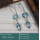 Blue Topaz Cut C - BZE737-Fabulous Company Design Bezel Earrings 925 Silver Cut Gem