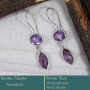 Amethyst Cut O - BZE737-Fabulous Company Design Bezel Earrings 925 Silver Cut Gem