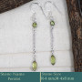 Peridot Cut G - BZE732-Dazzling Look 925 Silver Long Chain Bezel Earrings Cut Ge