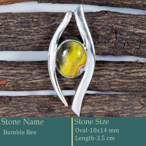 Bumble Bee Cab C - SSP838-Attractive Cab & Cut Gemstone Lots Pendant 925 Silver Who