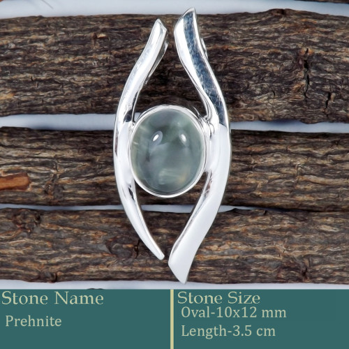 Prehnite Cab D - SSP838-Attractive Cab & Cut Gemstone Lots Pendant 925 Silver Who
