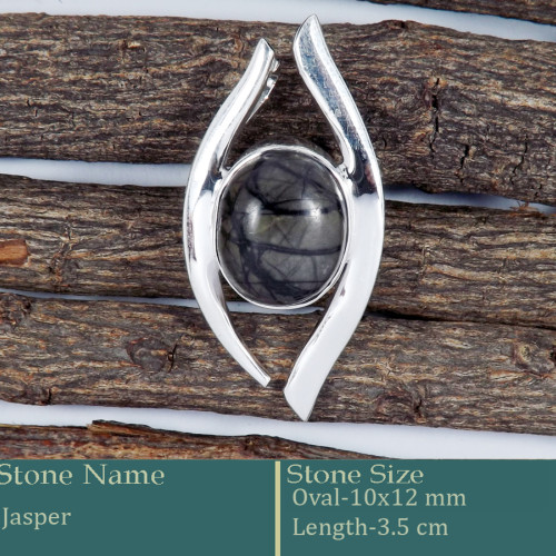 Jasper Cab E - SSP838-Attractive Cab & Cut Gemstone Lots Pendant 925 Silver Who