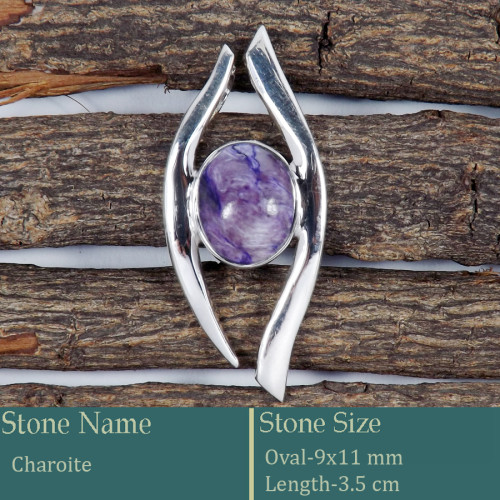 Charoite Cab F - SSP838-Attractive Cab & Cut Gemstone Lots Pendant 925 Silver Who