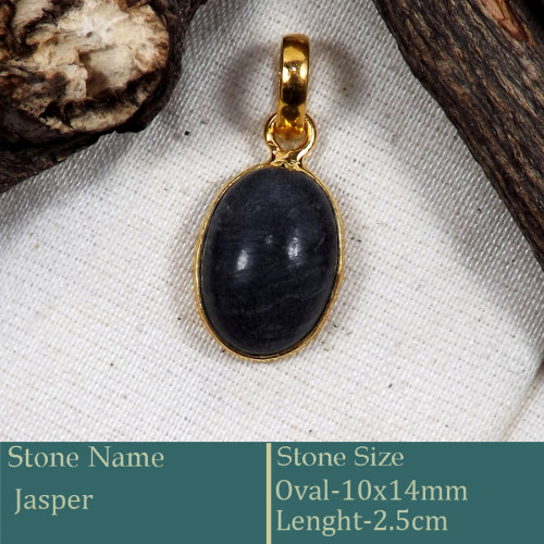 Jasper Cab G - CMJ873-Gorgeous Cab Gemstone Silver 18K Gold Plated Pendant Whol