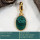 Malachite Cab H - CMJ873-Gorgeous Cab Gemstone Silver 18K Gold Plated Pendant Whol