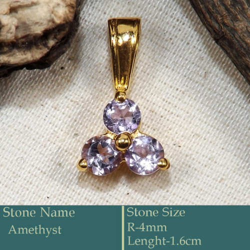 Amethyst Cut B - CMJ868-925 Silver 18K Gold Plated Party Wear Pendant Wholesale C