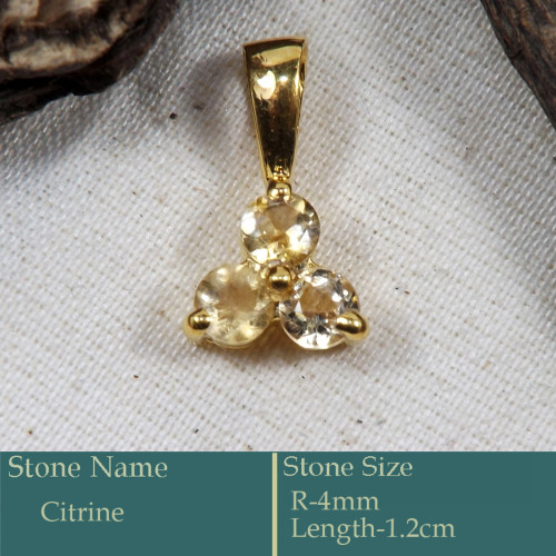 Citrine Cut E - CMJ868-925 Silver 18K Gold Plated Party Wear Pendant Wholesale C
