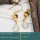 Rainbow Moonstone Cab A - CMJ863-Solid 925 Silver 18K Gold Plated Earrings Rainbow Moonsto