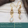 Rainbow Moonstone Cab C - CMJ863-Solid 925 Silver 18K Gold Plated Earrings Rainbow Moonsto