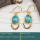 Blue Copper Turquoise Cab O - CMJ861-925 Silver 18K Gold Plated Earrings Cab Gemstone Wholesal