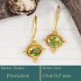 Peridot Cut B - CMJ858-925 Silver 18K Gold Plated Earrings Cut Gemstone Wholesal