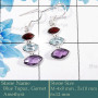 Blue Topaz, Garnet & Amethyst Cut F - BZE731-Solid 925 Silver Bezel Earrings Cut Gemstone Wholesale In