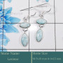 Larimar Cab I - BZE728-Gorgeous Party Wear 925 Silver Bezel Earrings Cut Gemston