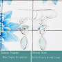 Blue Topaz & Larimar Cut O - BZE728-Gorgeous Party Wear 925 Silver Bezel Earrings Cut Gemston