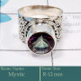 Mystic Cut I - SDR591-Party Look 925 Silver Designer Ring Mystic Cut Gemstone W