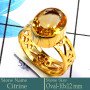 Citrine Cut B - CMJ853-Gorgeous 925 Silver 18K Gold Plated Ring Cut Gemstone Who