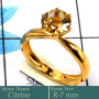 Citrine Cut C - CMJ853-Gorgeous 925 Silver 18K Gold Plated Ring Cut Gemstone Who