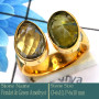 Peridot & Green Amethyst Cut D - CMJ853-Gorgeous 925 Silver 18K Gold Plated Ring Cut Gemstone Who
