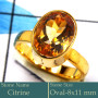 Citrine Cut O - CMJ853-Gorgeous 925 Silver 18K Gold Plated Ring Cut Gemstone Who