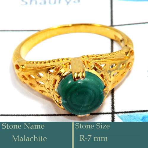 Malachite Cab D - CMJ852-Stunning 18K Gold Plated Ring Cab Gemstone Wholesale Coll