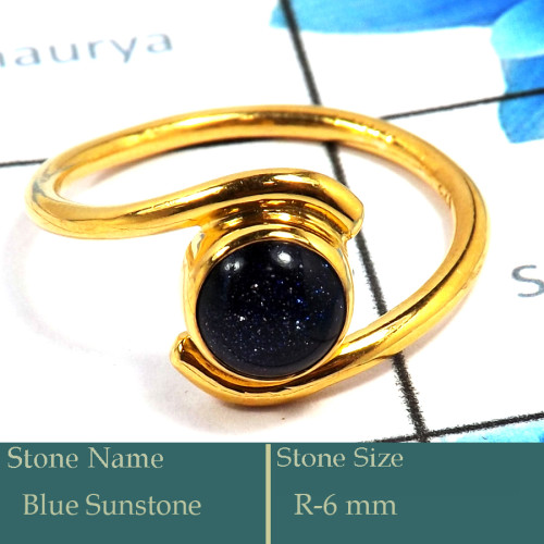 Sun stone Cab O - CMJ852-Stunning 18K Gold Plated Ring Cab Gemstone Wholesale Coll