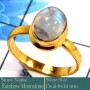 Rainbow Moonstone Cab B - CMJ851-Pretty Look 925 Silver 18K Gold Plated Ring Rainbow Moons