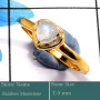 Rainbow Moonstone Cab C - CMJ851-Pretty Look 925 Silver 18K Gold Plated Ring Rainbow Moons