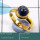 Lazuli Lapis Cab A - CMJ850-Superb 925 Silver 18K Gold Plated Ring Cab Gemstone Whole