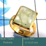 Prehnite Cab H - CMJ850-Superb 925 Silver 18K Gold Plated Ring Cab Gemstone Whole