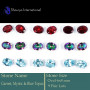9 Pair 6x8mm Garnet, Mystic & Blue Topaz Cut O - SSE849-9 Pair 6x8mm Cut Gemstone Stud Earrings 925 Sterling Silv