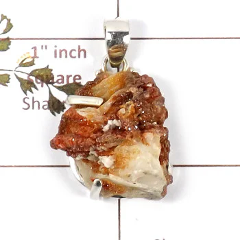 Vanadinite D - ISP688-Amazing Vanadinite Gemstone Pendant 925 Sterling Silver W Vanadinite D - ISP688-Amazing Vanadinite Gemstone Pendant 925 Sterling Silver W