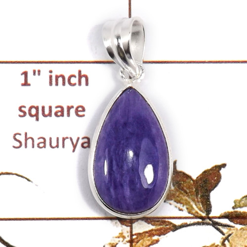 Charoite A - BPS948-Natural Charoite Gemstone Wholesale Bezel Pendants 925 St