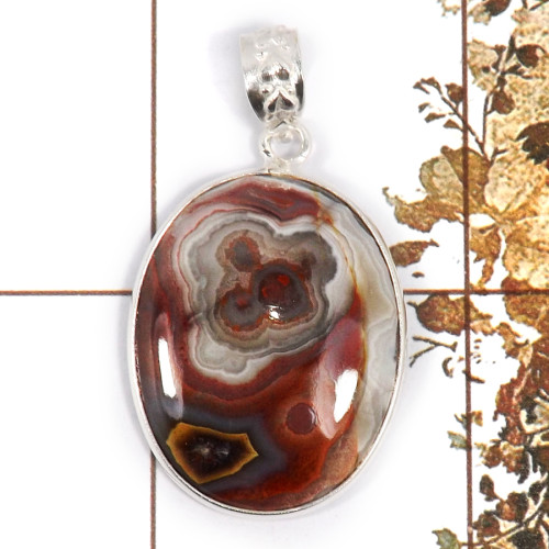 Crazy Lace Agate C - BPS946-Exclusive Gemstone Crazy Lace Agate Handmade Bezel Pendan