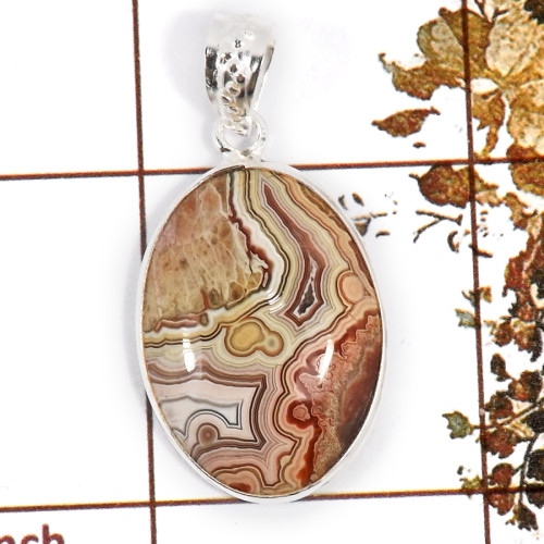 Crazy Lace Agate D - BPS946-Exclusive Gemstone Crazy Lace Agate Handmade Bezel Pendan