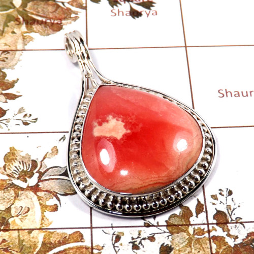 Rhodochrosite A - SD584-Attractive Gemstone RhodoChrosite Wholesale Pendants 925 S