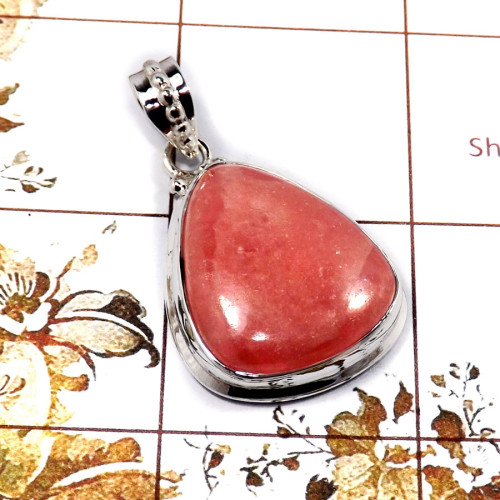 Rhodochrosite B - SD584-Attractive Gemstone RhodoChrosite Wholesale Pendants 925 S