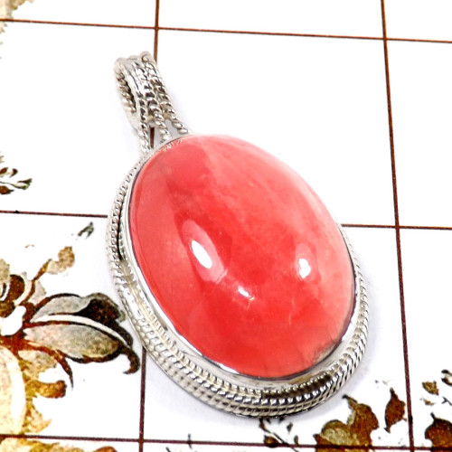 Rhodochrosite C - SD584-Attractive Gemstone RhodoChrosite Wholesale Pendants 925 S