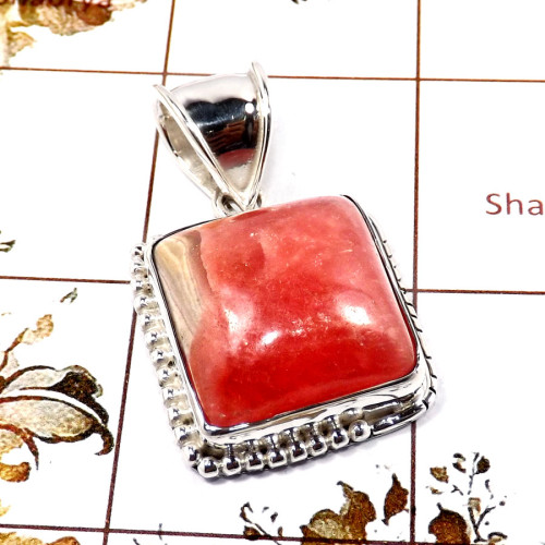 Rhodochrosite E - SD584-Attractive Gemstone RhodoChrosite Wholesale Pendants 925 S