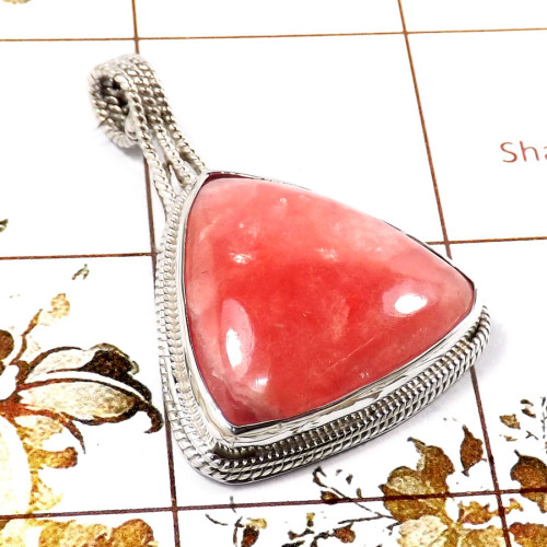 Rhodochrosite F - SD584-Attractive Gemstone RhodoChrosite Wholesale Pendants 925 S
