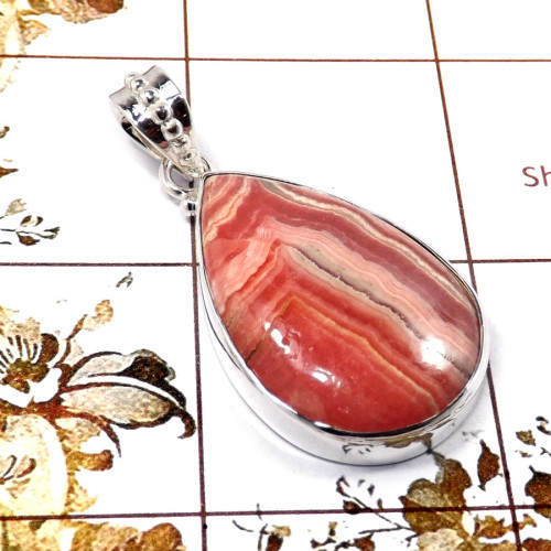 Rhodocrosite G - SD584-Attractive Gemstone RhodoChrosite Wholesale Pendants 925 S