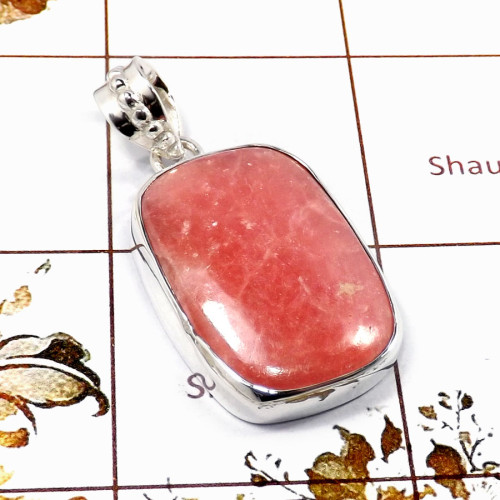 Rhodochrosite I - SD584-Attractive Gemstone RhodoChrosite Wholesale Pendants 925 S