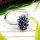 Tanzanite Cut O - SFJ935-Party Wear 925 Sterling Silver Ring Tanzanite Cut Gemston