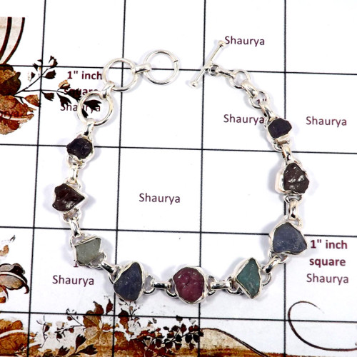 Tanzanite,Garnet & Apatite Rough C - RGB994-Natural Rough Gemstone Wholesale Bracelets 925 Sterling S